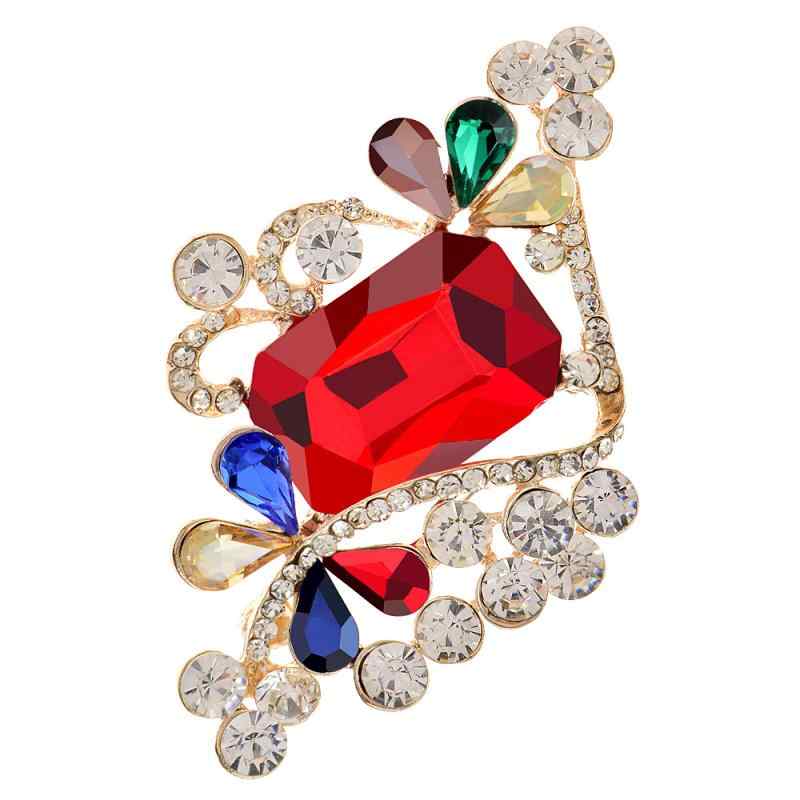 ブローチ レディース エレガント 上品 ファッション ガラス フラワー クリスタル ラインストーン シン..