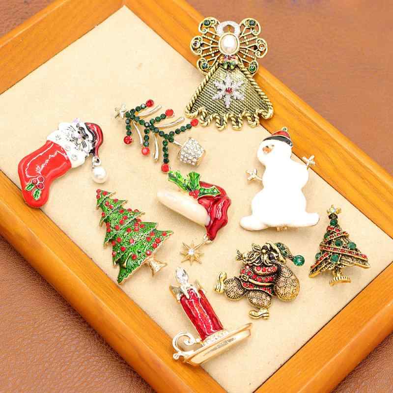 ブローチ レディース クリスマス エナメル かわいい おしゃれ クリスマスツリー サンタクロース 雪だる..
