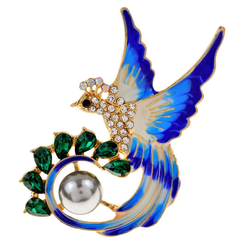 ブローチ メンズ 男性用 ワシ イーグル 鳥モチーフ 合金 電気メッキ加工 多色 エナメル ラインストーン スーツ ジャケット シャツ スカーフ マフラー 襟元 結婚式 パーティー ビジネス カジュアル 小物 高級感