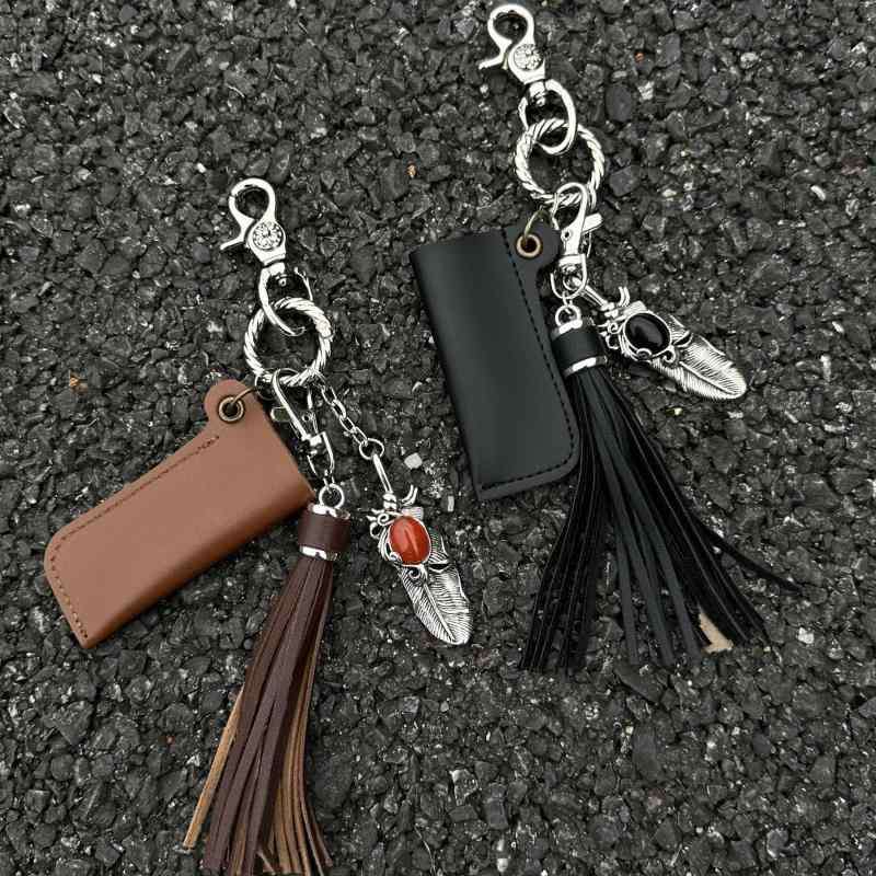 キーホルダー バッグチャーム タッセルデザイン フェイクレザー ハンドメイド オリジナルデザイン ライ..