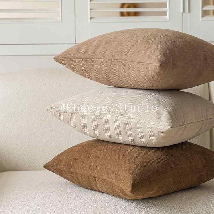 クッションカバー シェニール織 無地 モダン シンプル 正方形 長方形 リビング ソファ 抱き枕 背当て 腰当て コーヒーブラウン クリームホワイト グレー ピスタチオグリーン