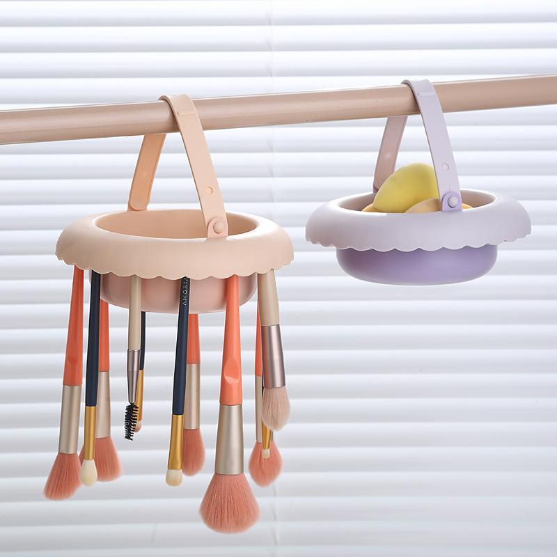 メイクブラシクリーナー メイクスポンジ パフ 化粧筆 洗浄 乾燥 ボウル一体型 シリコン製 多機能 コンパクト 携帯用 美容ツール 簡単お手入れ 時短 衛生的 パープル