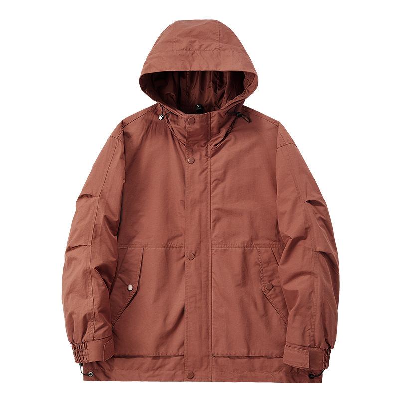 ジャケット メンズ 秋冬 アウトドア 防風 防水 フード付き マウンテンパーカー ブルゾン ナイロン ポリエステル ルーズフィット カジュアル 山系スタイル マルチポケット