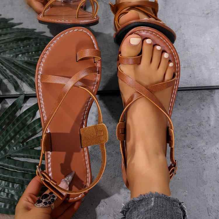 サンダル レディース 一字ストラップ ウェッジソール ミュール ローヒール 本革 牛革 オープントゥ シ..