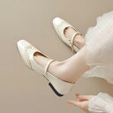 メリージェーン レディース 女性用 春夏 ブローグ フラット レトロ クラシック ポインテッドトゥ ストラップ フレンチスタイル ソフトソール 合成皮革 パンプ...