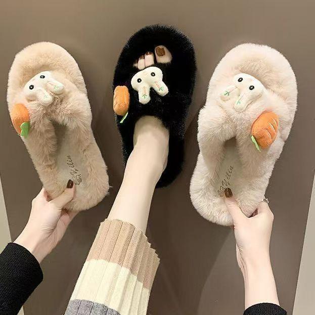 スリッパ レディース モコモコ ファー 厚底 防滑 保温性 あったか 秋冬 外履き 室内履き ルームシュー..