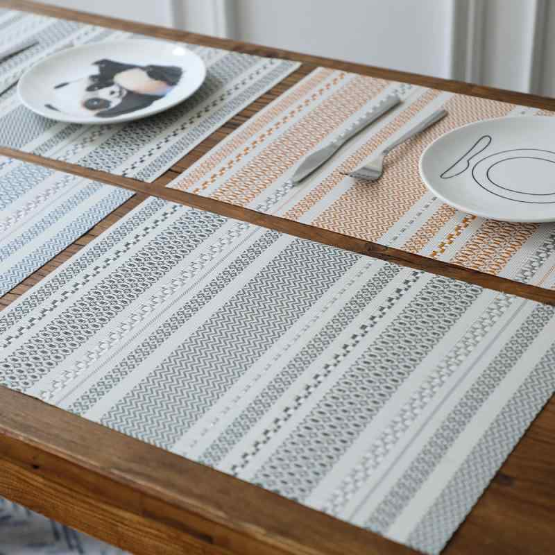 テーブルマット ランチョンマット 北欧風 PVC 防水 撥水 防油 防汚 ホテル 業務用 家庭用 レストラン ダイニング キッチン 高級感 長方形