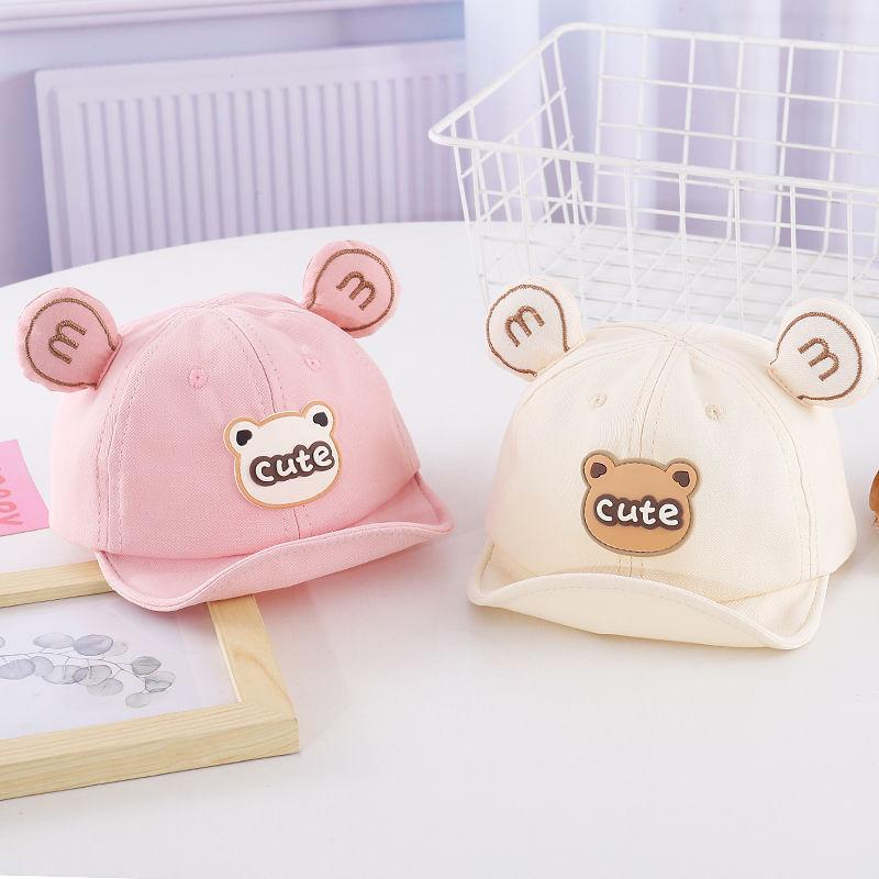 キャップ ベビー 女の子 子供用 赤ちゃん 乳幼児 春秋 かわいい 日よけ UVカット 薄手 軽量 ソフトつば 野球帽型 防風 カジュアル(x2)