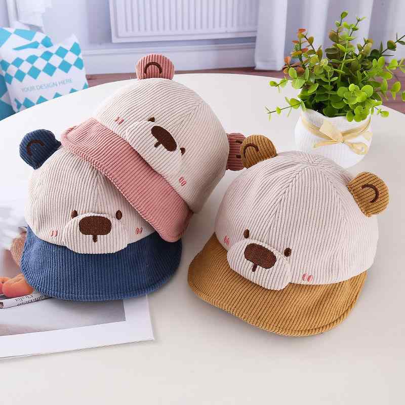 [&quot;帽子 ベビー キッズ 幼児 男の子 女の子 韓国風 コーデュロイ キャップ ベレー帽 キャスケット ..