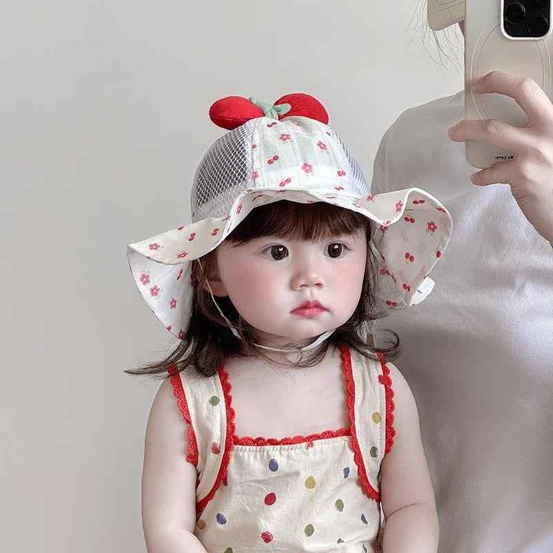 ハット ぼうし 女の子 ベビー 春夏 薄手 軽量 通気性 メッシュ つば広 ワイドブリム プリンセス かわい..