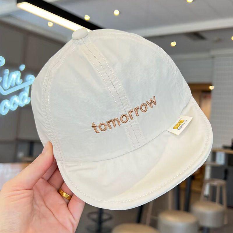 キャップ ベビー 赤ちゃん 乳幼児 子供用 男の子 女の子 野球帽 春夏 薄手 軽量 速乾 通気性 接触冷感 UVカット 日よけ 防風 ショートブリム 文字柄 普段使い カジュアル(x2)