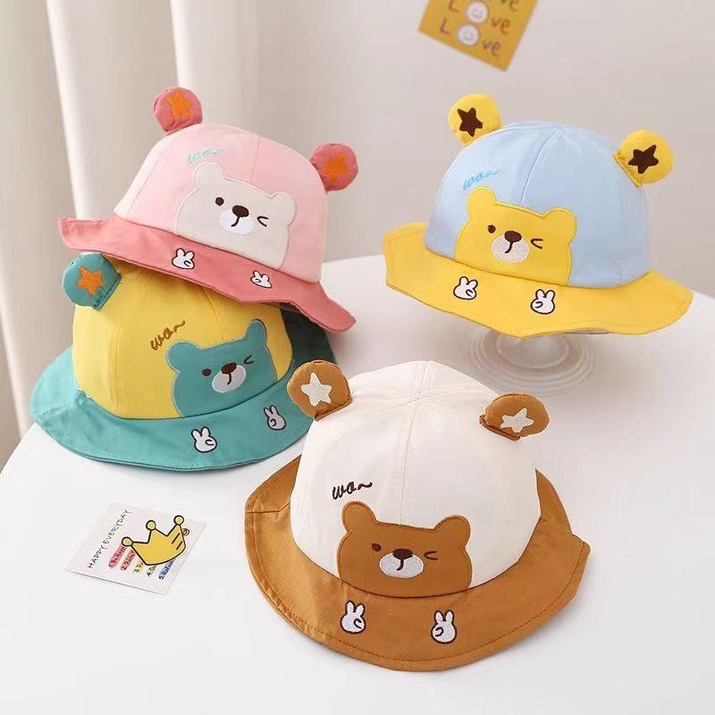 バケットハット ベビー キッズ 男の子 女の子 綿100% コットン かわいい カートゥーン カエル UVカット..