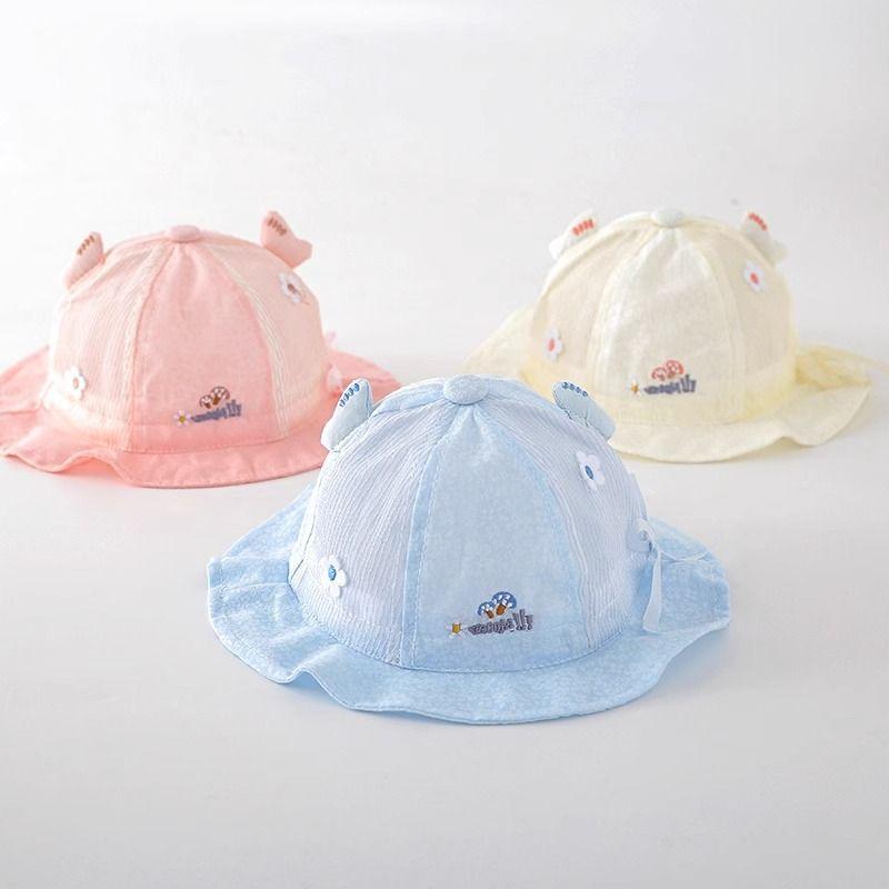 ハット ベビー 赤ちゃん 幼児 男の子 女の子 春夏 薄手 軽量 綿 コットン 通気性 日よけ 遮光 UVカット..