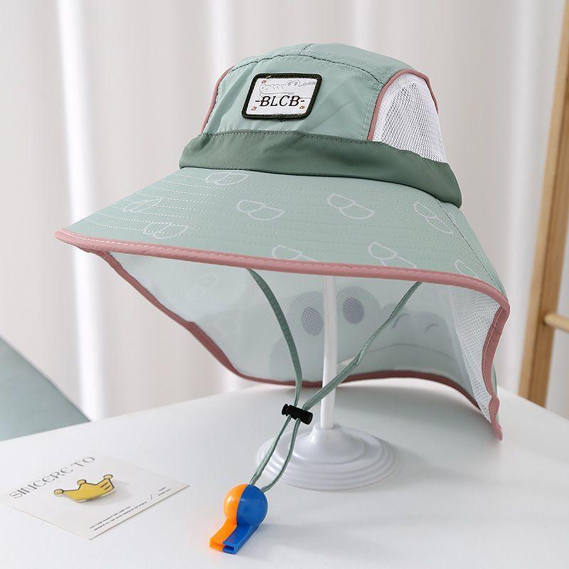 ハット キッズ ジュニア 男女兼用 UVカット 日よけ 広つば ネックガード付き ケープハット ビーチ レジ..