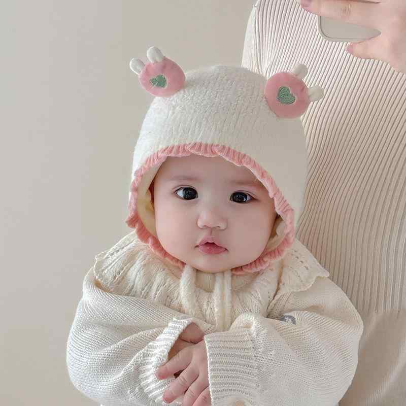 ニット帽 ベビー キッズ 男の子 女の子 男女兼用 秋冬 かわいい うさ耳 耳当て付き あたたかい ふわふ..