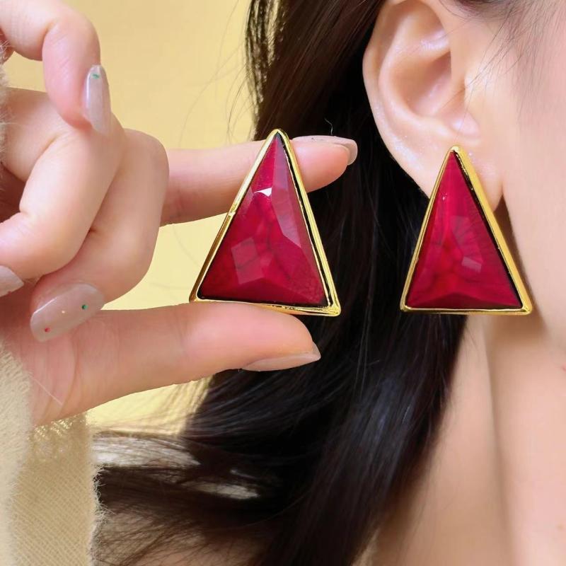 イヤーアクセサリー レディース フレンチレトロ 香港スタイル 大ぶり 幾何学 三角形 高級感 上品 存在..