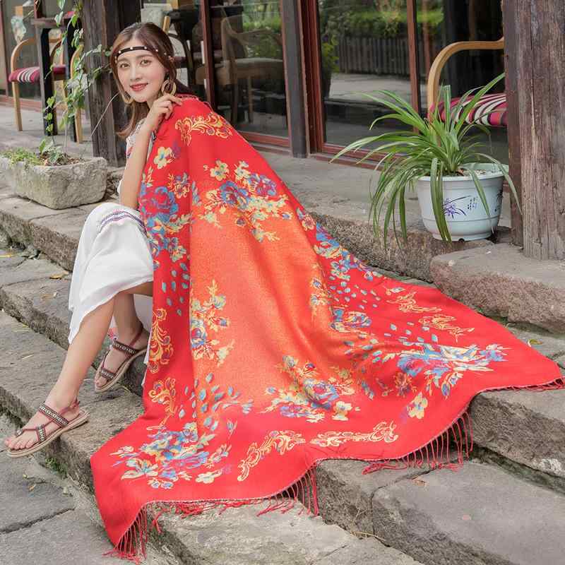 ストール レディース 大判 正方形 ヒョウ柄 レオパード柄 厚手 防寒 保温 2WAY 民族風 エスニック フェイクカシミヤ カシミヤタッチ 綿混 ポリエステル ショール 羽織り スカーフ 秋冬 通勤 デイリー カジュアル