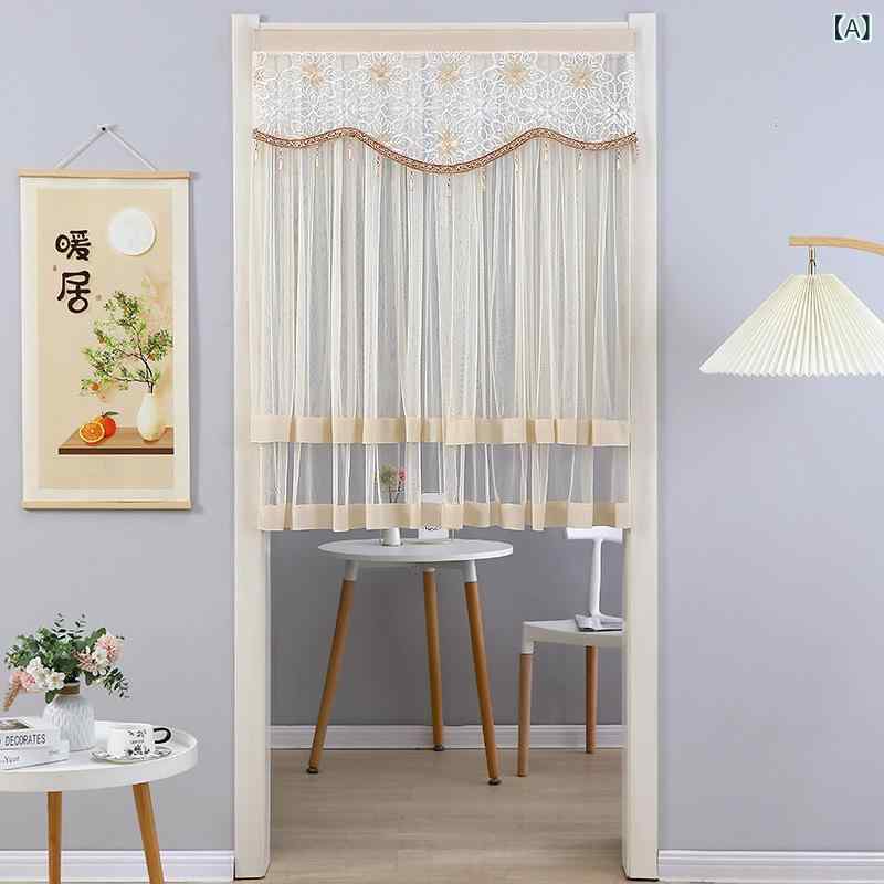 のれん レース つっぱり式 穴開け不要 間仕切り 目隠し 透けない 防虫 寝室 リビング ダイニング 玄関 ..