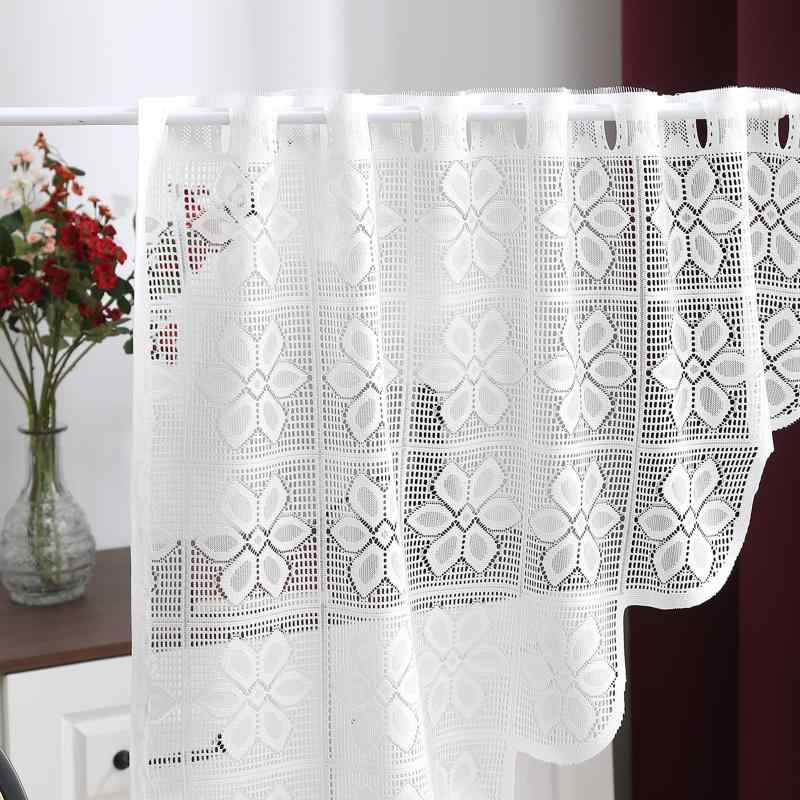 カフェカーテン 小窓カーテン アメリカン レース ストライプ 小花柄 半遮光 目隠し 間仕切り ポリエステル 家庭用 キッチン リビング 寝室 窓用 上品 高級感 おしゃれ