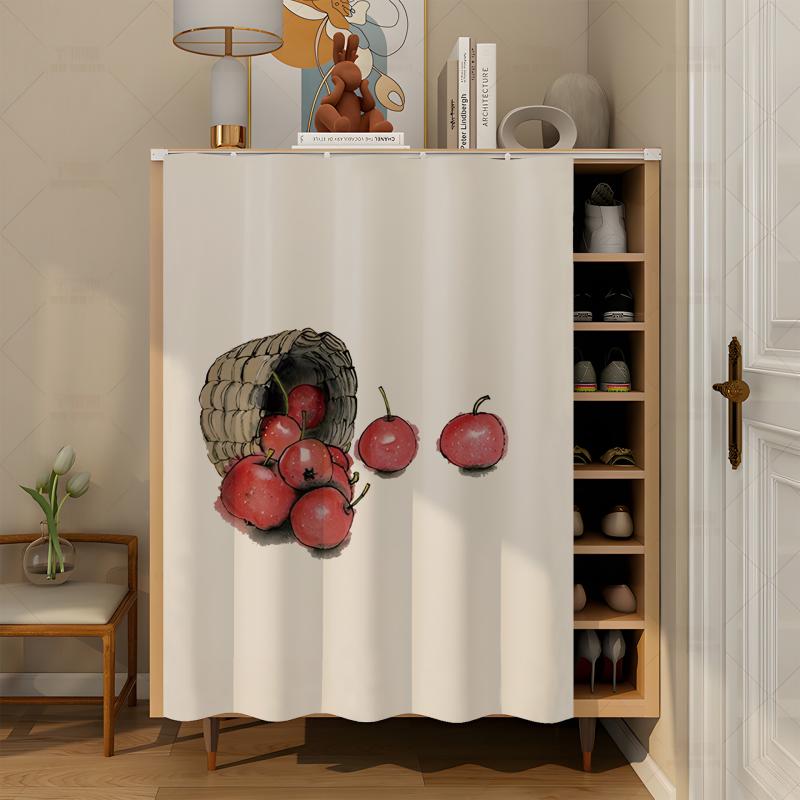 目隠しカーテン 洗面所 浴室収納 キッチンカウンター下 シンク下 戸棚ラック 中国風 オリエンタル柄 ベ..