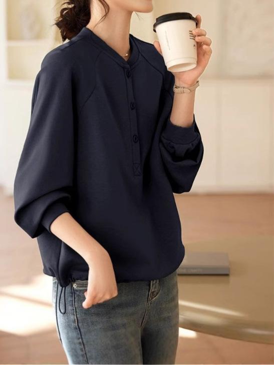 スウェット レディース シンプル 長袖 ラウンドネック トップス 春秋 ゆったり リラックスフィット カジュアル 通勤 普段使い ポリエス..