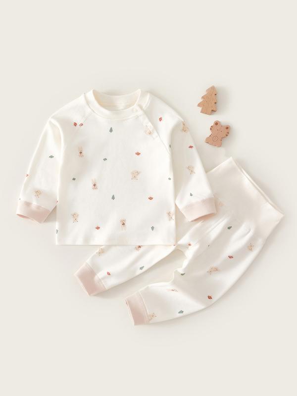 ベビー キッズ 肌着 男の子 女の子 インナーウェア パジャマ 上下セット 秋冬 綿100% 厚手 保温 防寒 吸湿速乾 肌に優しい 縫い目なし ハイウエスト 部屋着 寝巻き