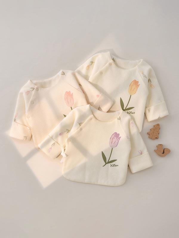 ベビー服 新生児 男女兼用 秋冬用 中綿入り 前開き 肌着 ロンパース コットン100% 暖かい 防寒 保温 ソ..