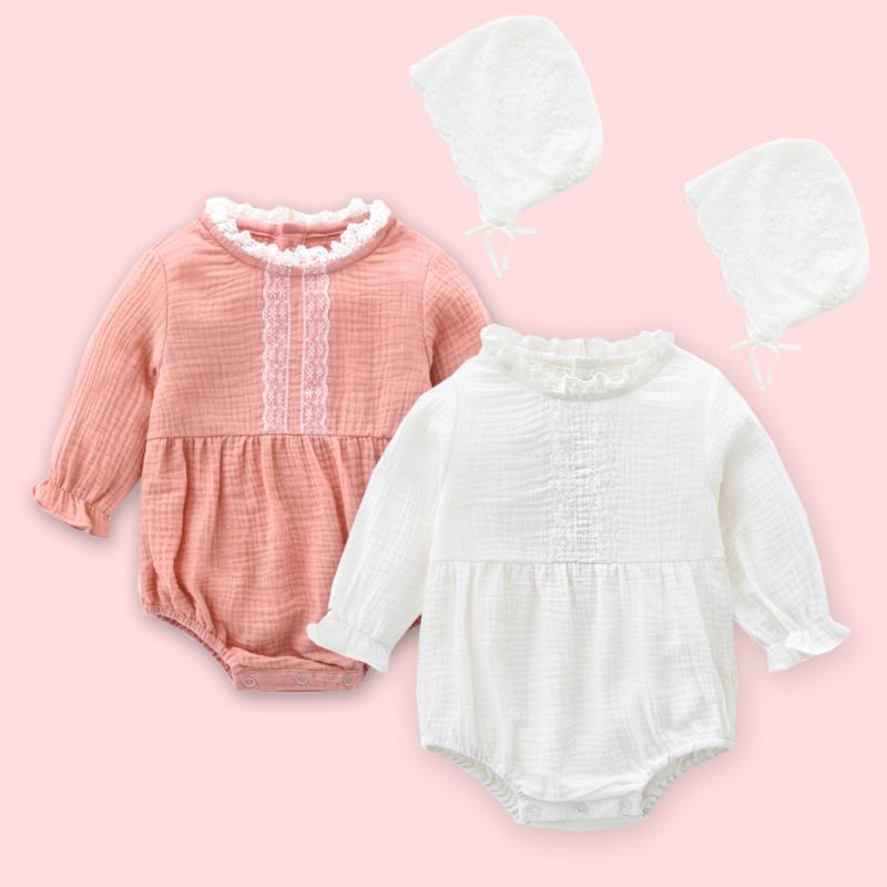 ロンパース 女の子 ベビー 赤ちゃん 春秋 長袖 フード付き 綿 プリンセススタイル 韓国風 かわいい 100日祝い 1歳誕生日 お宮参り 出産祝い カバーオール ピンク ホワイト