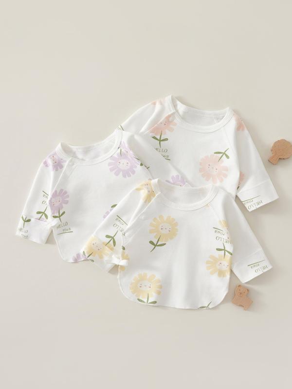 肌着 新生児 ベビー 男女兼用 長袖 純綿 コットン 100% コンビ肌着 春秋 A類 柔らかい肌触り 安心安全 ..