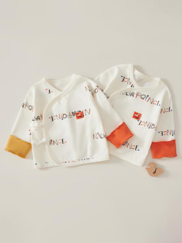 ベビー服 新生児 0-3ヶ月 男女兼用 紐タイプ 打ち合わせ 肌着 パジャマ 寝巻き トップス 純綿 コットン..