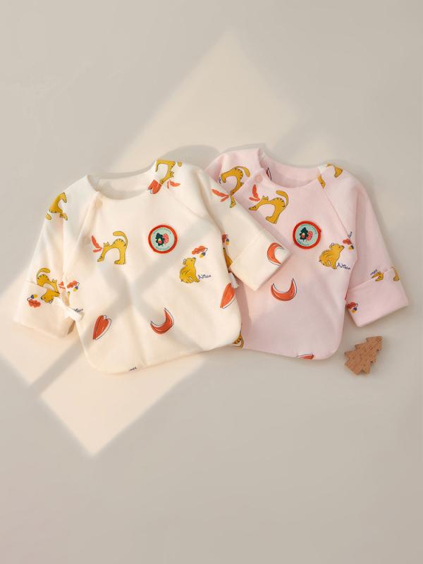 肌着 ベビー 新生児 男女兼用 0-3ヶ月 打ち合わせ短肌着 安全基準Aクラス ソフト 柔らか 綿 コットン ..