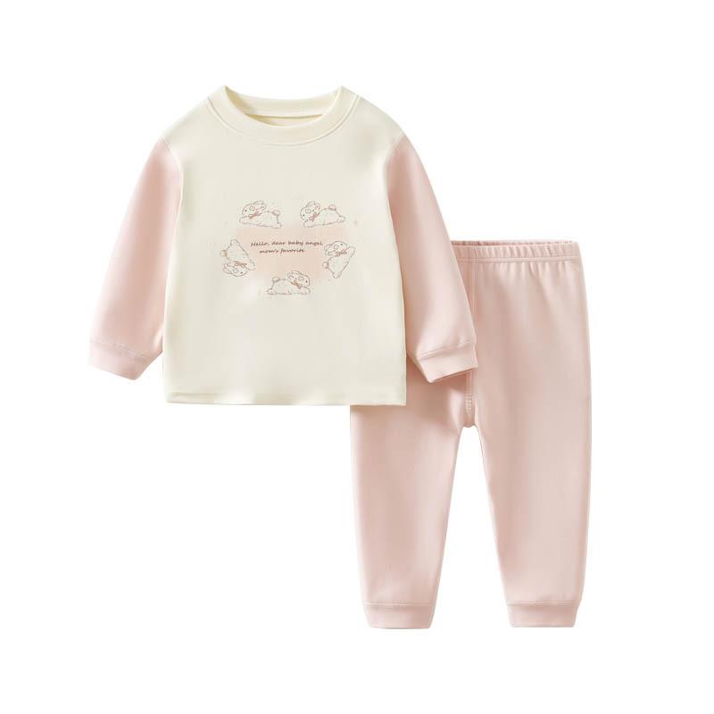 ベビーインナー 男女兼用 赤ちゃん 春秋物 長袖 長ズボン セットアップ 綿素材 吸湿速乾 柔らか肌触り ルームウェア パジャマ キャラクター柄 ラウンドネック