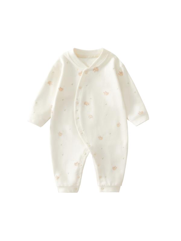 ・主な素材: 綿100%・適用年齢: 新生児(0～1歳、80cm以下)・性別: 男女兼用・袖丈: 長袖・厚さ: 厚手・開閉方式: 斜め前開きスナップボタン・スタイル: カジュアル・カテゴリ: ロンパース、カバーオール・カラー: 長路慢慢・サイズ展開: 66cm, 73cm, 80cm, 90cm