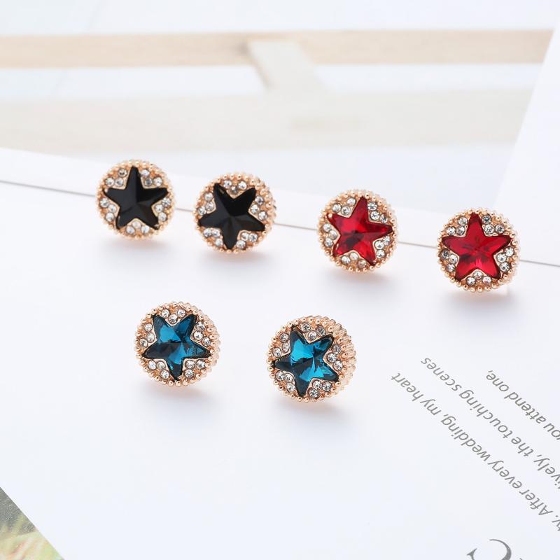 ラペルピン レディース 女性用 韓国風 おしゃれ カジュアル シンプル 円形 丸型 スター 星 ラインストーン キラキラ シャツ ブラウス トップス ジャケット スーツ デイリー オフィス 通勤 ブローチ 合金(x2)