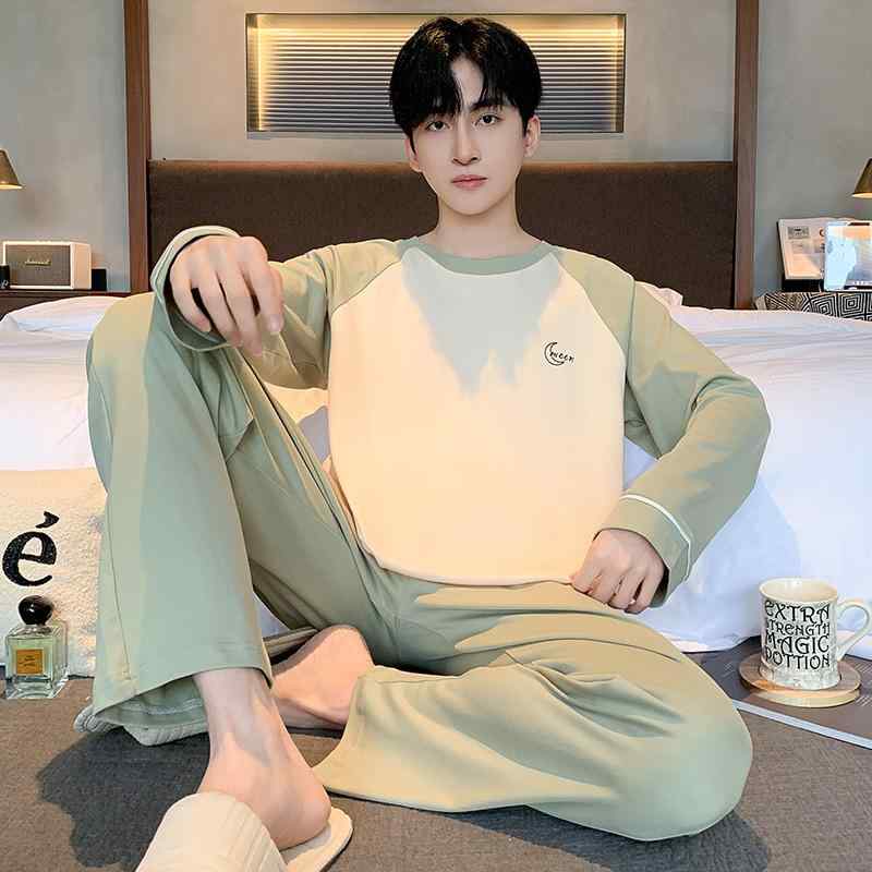 パジャマ メンズ 男性用 綿100% 長袖 長ズボン キャラクター 丸首 ゆったり リラックス 薄手 ジュニア ..