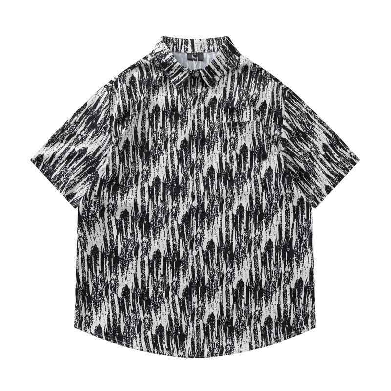 シャツ メンズ レディース 半袖 日本風 レトロ 総柄 ゆったり オーバーサイズ 開襟 ハワイアン アロハ ..