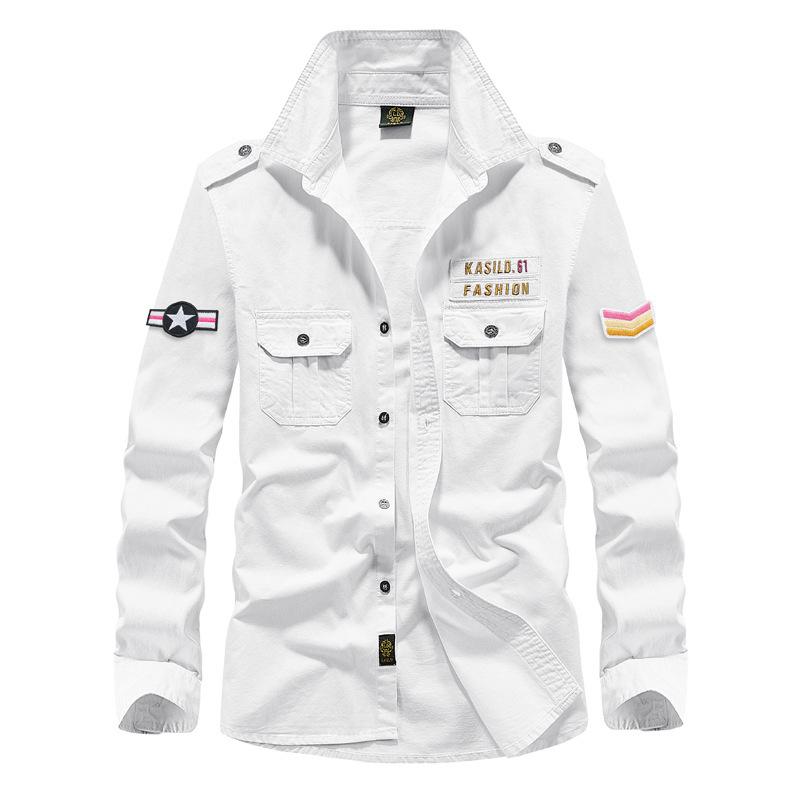 シャツ メンズ 男性用 春秋冬 綿 コットン 長袖 ビッグサイズ ゆったり ルーズフィット カジュアル ア..