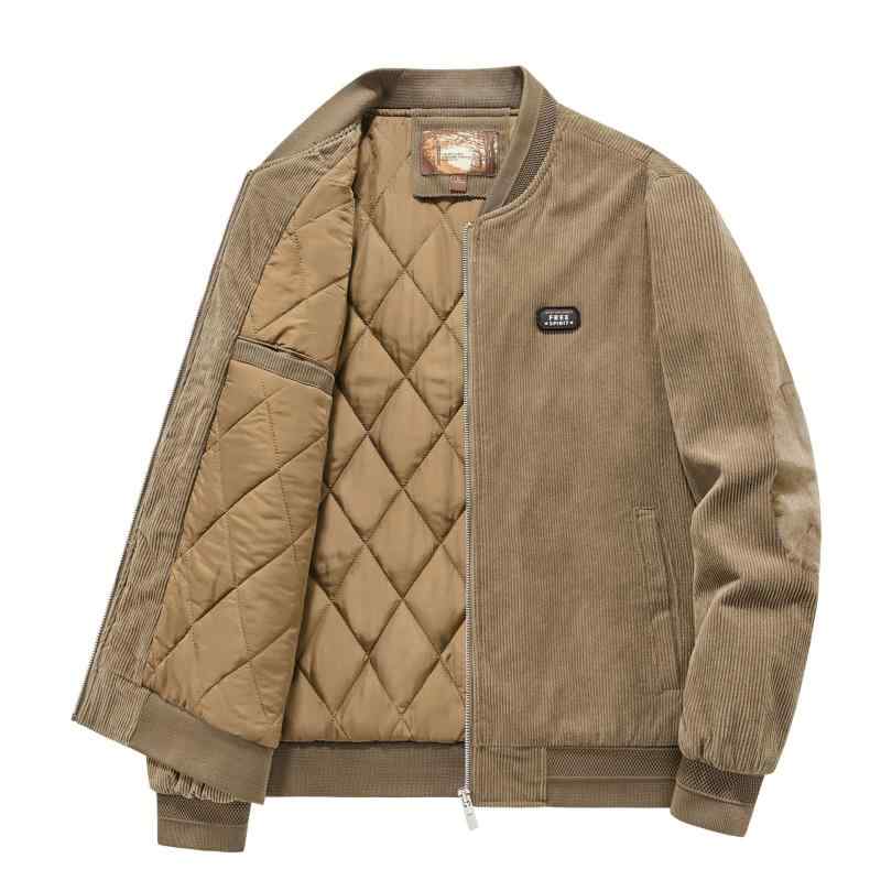 乐天商城 - ジャケット メンズ コーデュロイ スタジャン 厚手 中綿入り 保温 防寒 スタンドカラー 秋冬 大きいサイズ ビッグシルエット ワークスタイル カジュアル アメカジ 無地 アウター