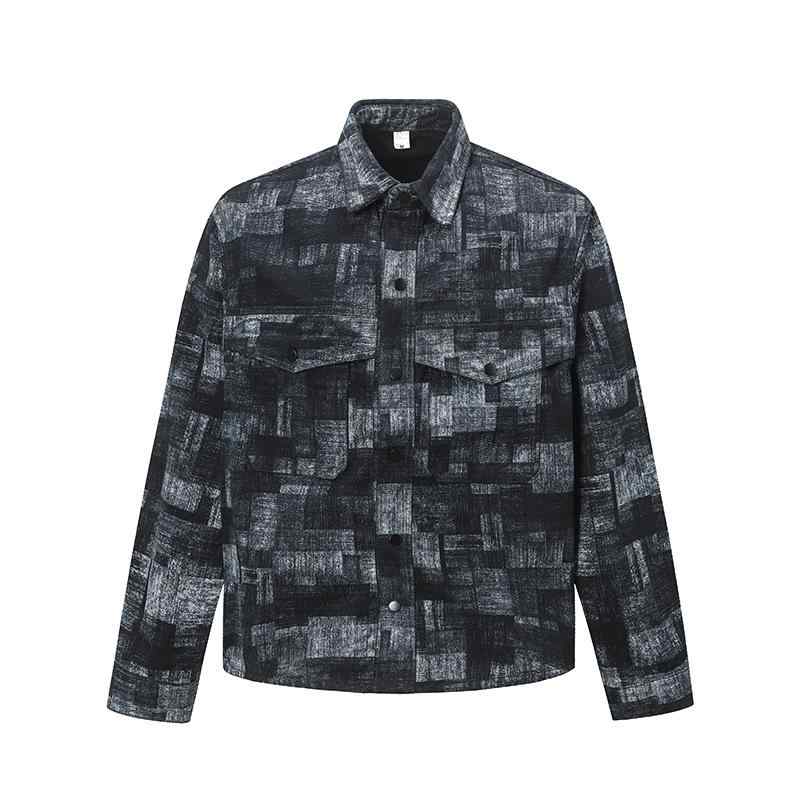 ジャケット メンズ デニム Gジャン チェック柄 襟付き レトロ ヴィンテージ ワークテイスト シャツジャ..