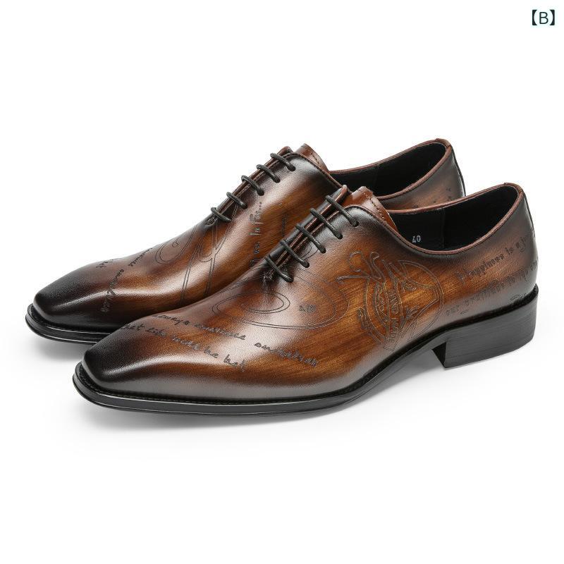 オックスフォードシューズ メンズ 牛革 本革 ビジネス フォーマル 手染め ブローグ メダリオン 切り替え スクエアトゥ 通気性 滑り止め 耐摩耗性 ゴム底 ヨーロッパ調