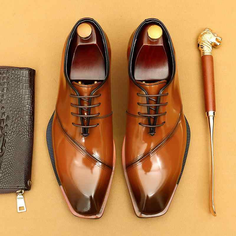 オックスフォードシューズ メンズ エナメル パテントレザー 光沢 本革 牛革 ブローグシューズ ビジネス..