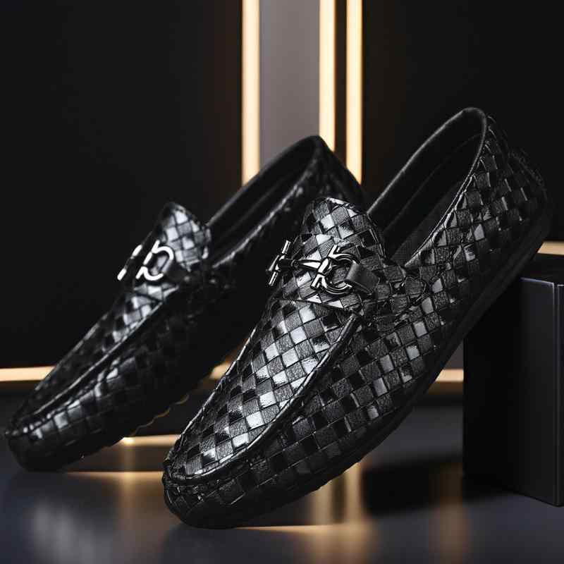 革靴 メンズ ドライビングシューズ モカシン ローファー スリッポン 合成皮革 ソフトソール ラバーソール 編み込み メッシュ 通気性 防滑 快適 普段使い カジュアル