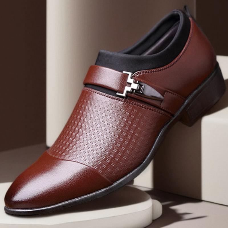 ビジネスシューズ メンズ 大きいサイズ 革靴 PUレザー フォーマル カジュアル 通勤 普段使い 滑りにくい 耐久性 軽量 ブラック ブラウン 春夏