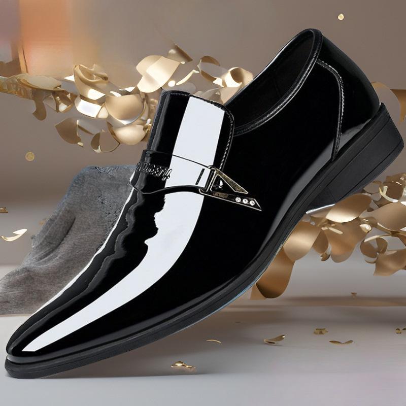 革靴 メンズ 大きいサイズ ビッグサイズ エナメル パテントレザー 光沢 艶あり マイクロファイバーレザ..