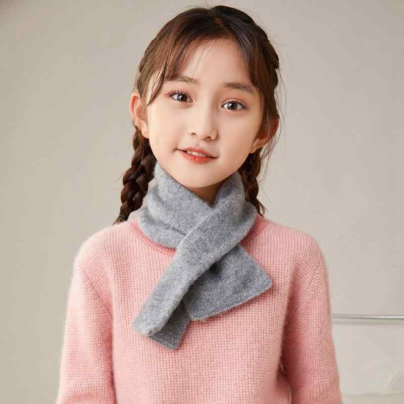 マフラー ネックウォーマー キッズ ベビー 男の子 女の子 カシミヤ ニット 秋冬 ショート丈 ミニ クロスデザイン 韓国風 おしゃれ カジュアル 保温 防寒 通園 通学