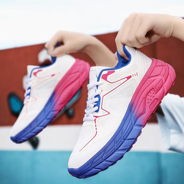 ランニングシューズ ユニセックス 通気性 衝撃吸収 反発力 軽量 ジョギング ウォーキング トレーニング フィットネス 普段使い 捻挫防止 ローカット ロード マイクロファイバー 黄色 赤色 白色 黒色