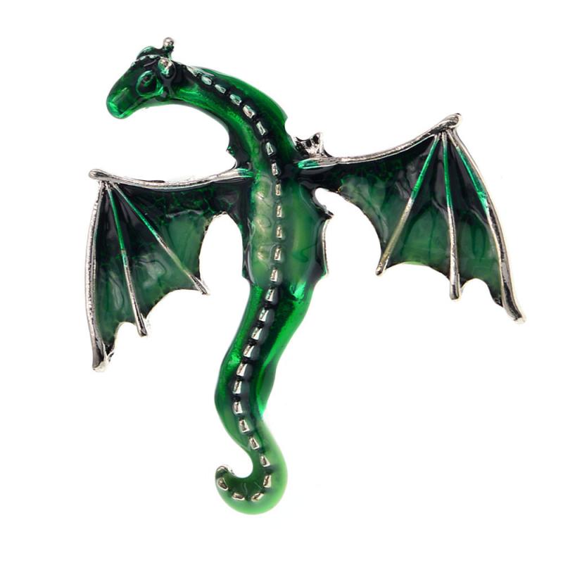 ブローチ メンズ 男性用 レトロ ヴィンテージ エナメル加工 ドラゴン 飛龍 モチーフ 個性的 ユニーク ..