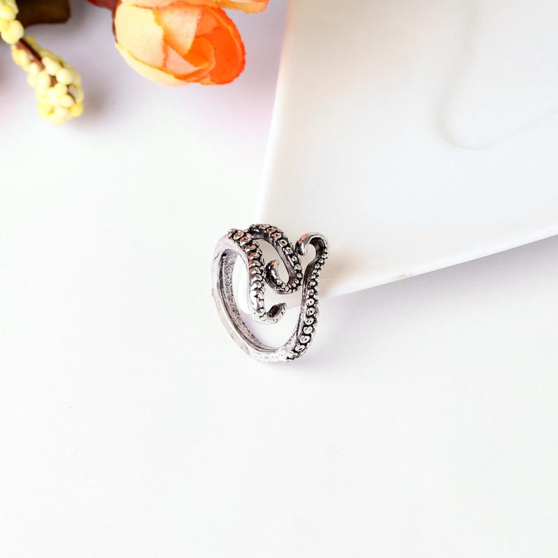 指輪 メンズ タコモチーフ オクトパスデザイン 合金製 メタル レトロ アンティーク 個性的 ユニーク フ..