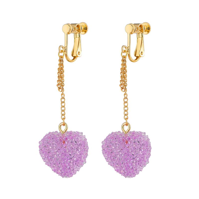 ピアス イヤリング レディース 韓国ファッション グミハートモチーフ かわいい フェミニン ロングタッセル ジルコニアストーン 銅製 高級感 エレガント 普段使い お出かけ フォーマル 秋冬(4)