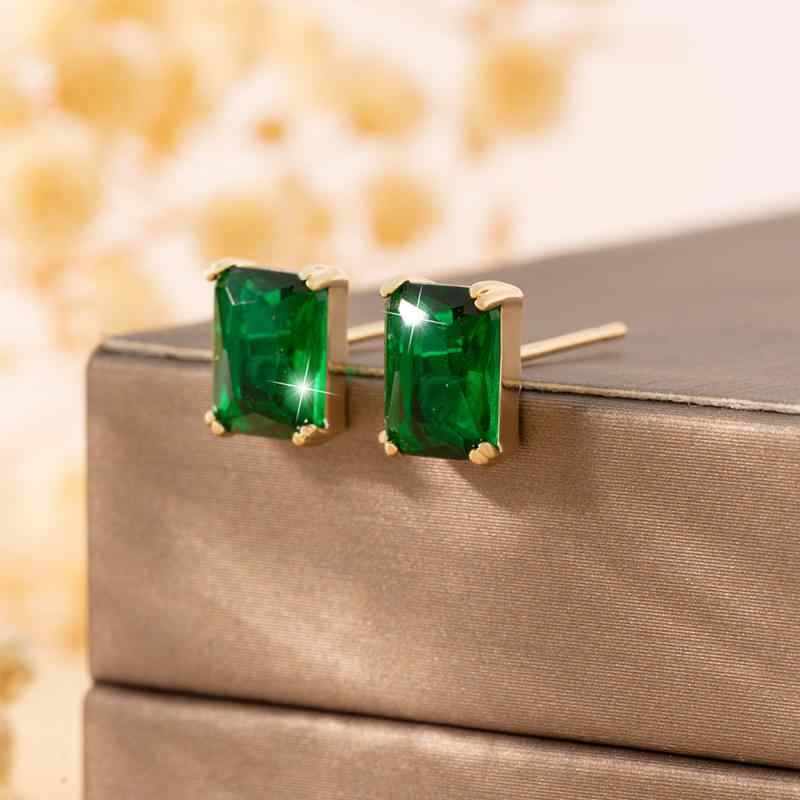 ピアス レディース S925シルバーポスト スクエア型 幾何学 エメラルド 個性的 上品 高見え エレガント 韓国ファッション 通勤 オフィス 普段使い ゴールド 電気メッキ加工 耳飾り